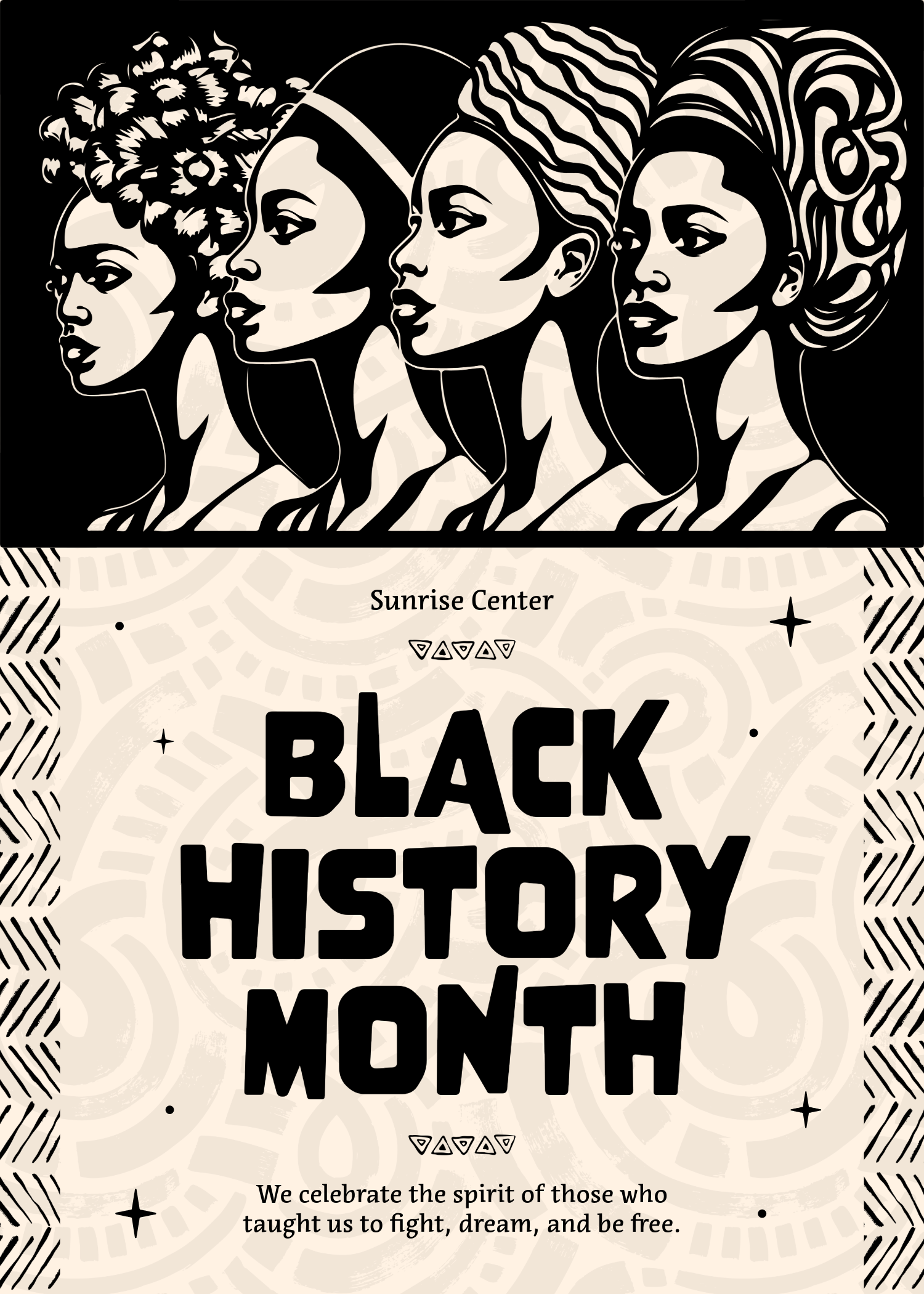 Black and Beige Black History Month Celebration Card